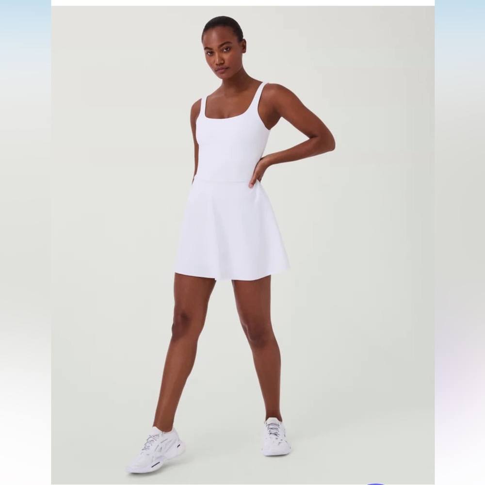 Spanx Get Moving Square Neck dress 1 XL NWT in white